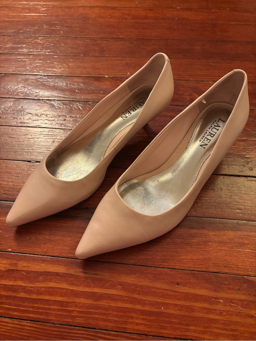 Lauren Ralph Lauren Blush Pointed-Toe Low Heel Pumps